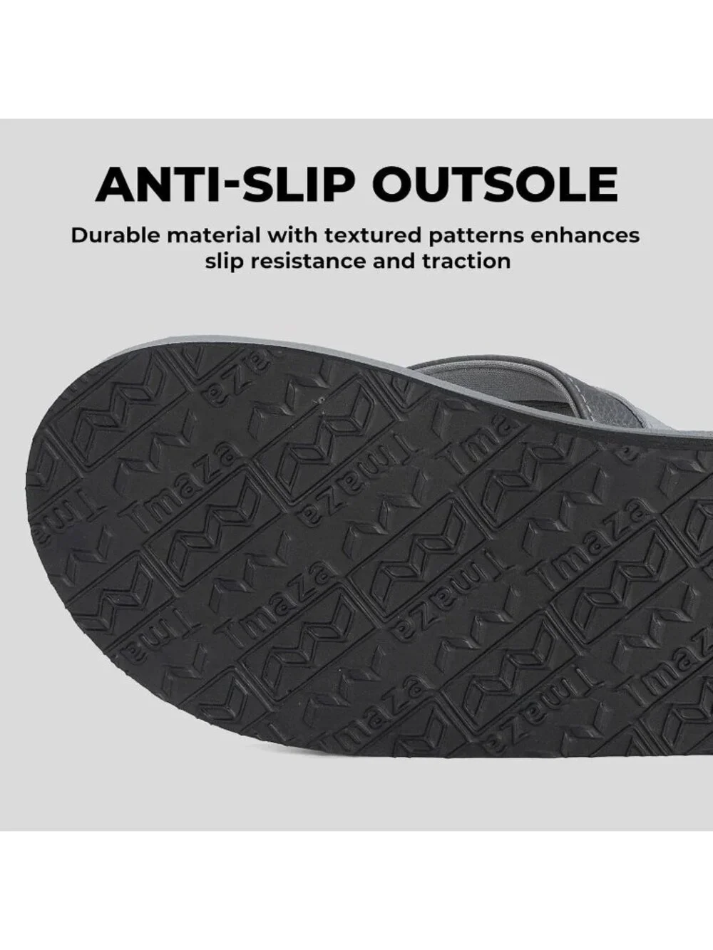 Men's Grey Flip Flops With Arch Support Summer Outdoor Beach Sandals